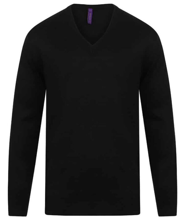 henbury Cashmere touch acrylic v-neck jumper