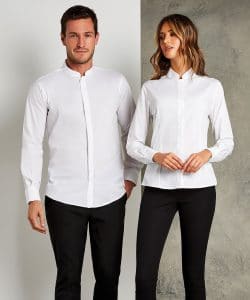 kustom kit Women's mandarin collar fitted shirt long sleeve - Image 3