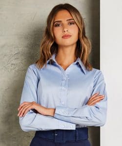 kustom kit Women's corporate Oxford blouse long sleeved