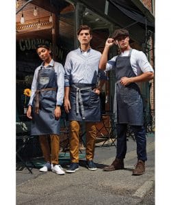 premier District waxed-look denim bib apron - Image 2