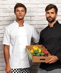 premier Studded front short sleeve chef's jacket - Image 3