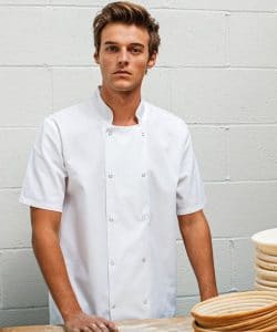 premier Studded front short sleeve chef's jacket - Image 4