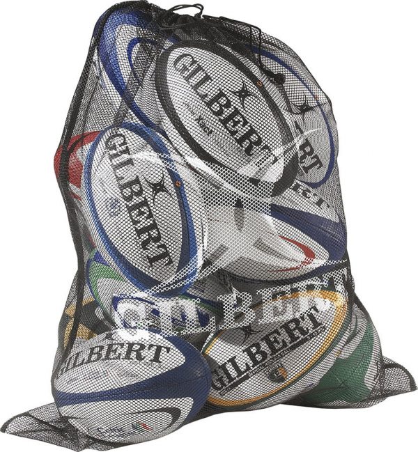 Gilbert Rugby Fine Mesh Ball Bag Black