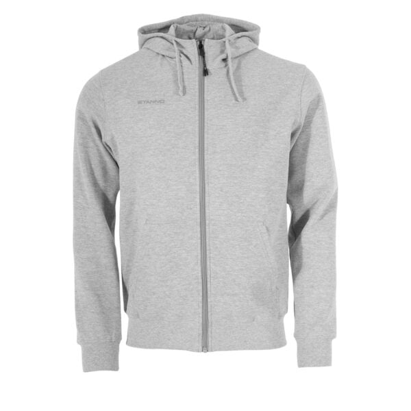 Stanno Base Hooded Full Zip Sweat Top Grey XL