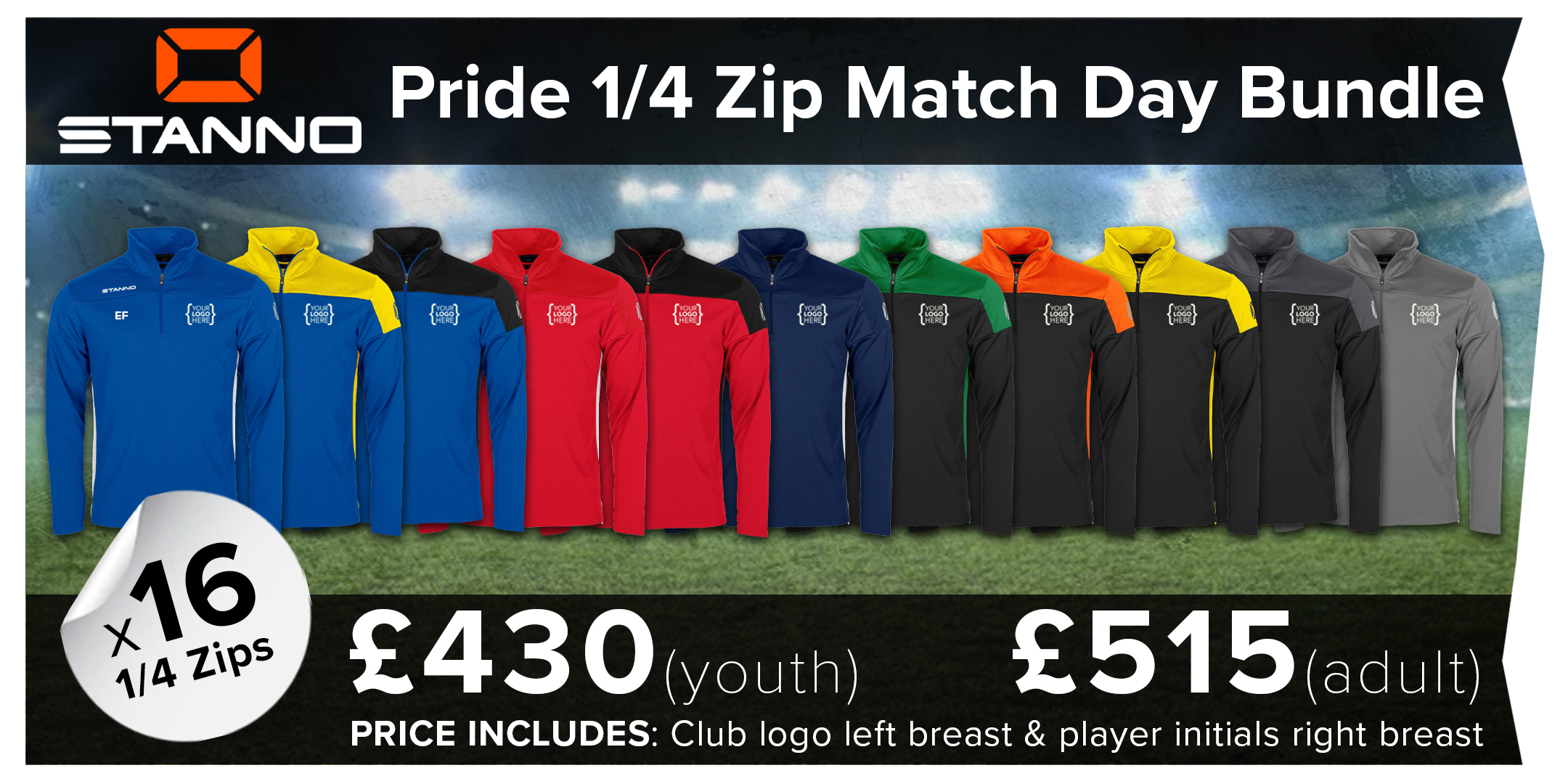Stanno Pride Quarter Zip Match Day Bundle