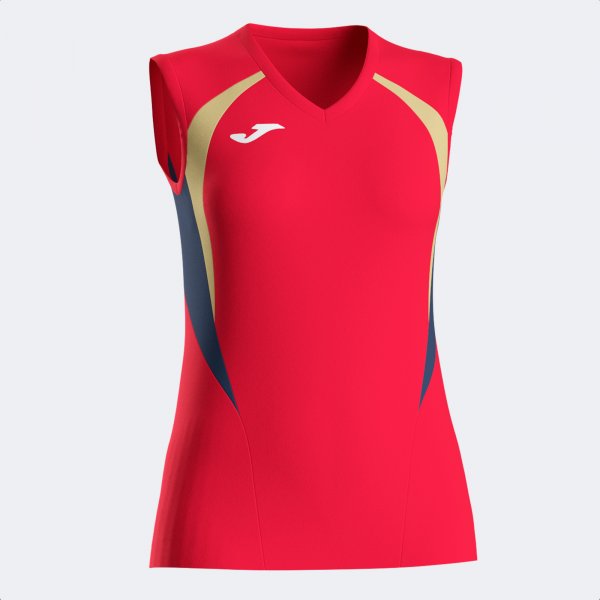 Joma Joma Women's Championship 20 Sleeveless T-Shirt Red/Gold/Navy
